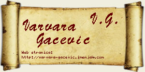 Varvara Gačević vizit kartica